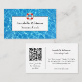 スイミングコーチプールライフセーバー 名刺 (正面/裏面)