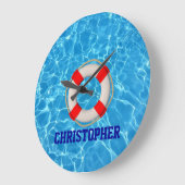 スイミングコーチプールリーフェサバー ラージ壁時計 (傾斜)