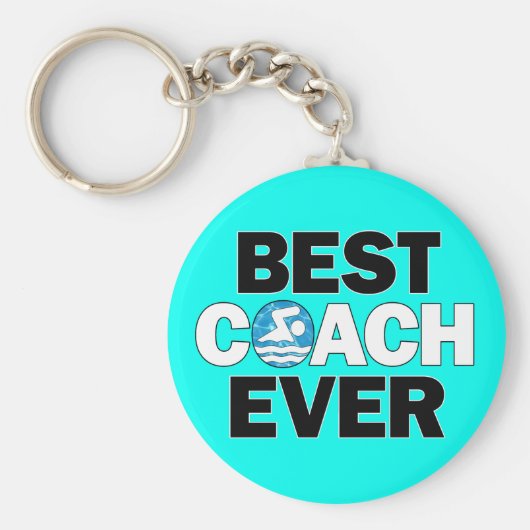 スイミングコーチ史上最高のコーチのチーム キーホルダー (正面)