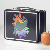 スイミングゴーグルで泳ぐイルカ メタルランチボックス (インサイチュ)