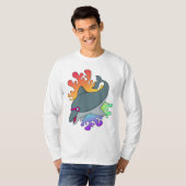 スイミングゴーグルで泳ぐイルカ Tシャツ (正面フル)