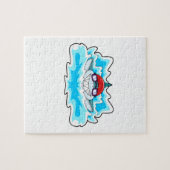 スイミングゴーグルで泳ぐサメ ジグソーパズル (横)