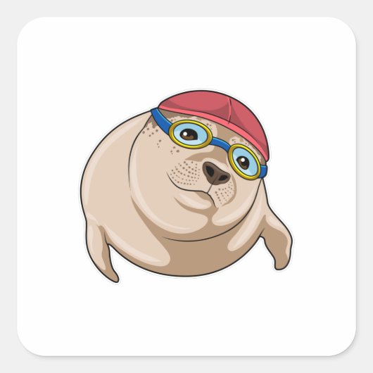 スイミングゴーグルで泳ぐ時のシール スクエアシール (正面)