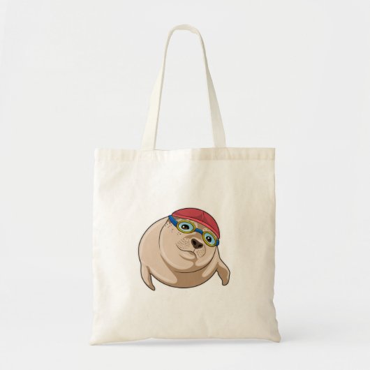 スイミングゴーグルで泳ぐ時のシール トートバッグ (正面)