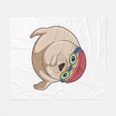 スイミングゴーグルで泳ぐ時のシール フリースブランケット (正面(横))