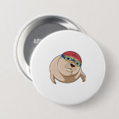 スイミングゴーグルで泳ぐ時のシール 缶バッジ (正面&裏面)