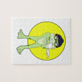 スイミングゴーグル付きカエル ジグソーパズル (横)