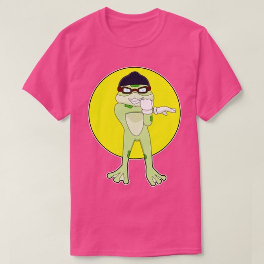 スイミングゴーグル付きカエル Tシャツ (デザイン正面)