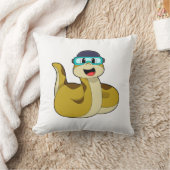 スイミングゴーグル付きヘビ クッション (ブランケット)