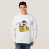 スイミングゴーグル付きヘビ Tシャツ (正面フル)