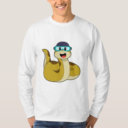 スイミングゴーグル付きヘビ Tシャツ (正面)