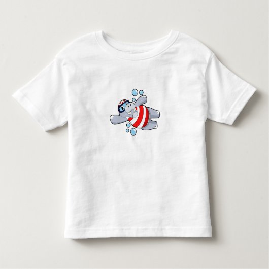 スイミングゴーグル付き海馬 トドラーTシャツ (正面)
