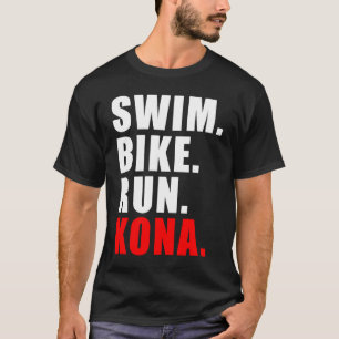 スイミングサイクリングランニングズKONA 2023トリアスリートメンズ Tシャツ