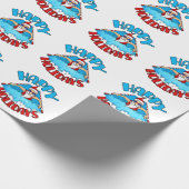 スイミングサンタクロースクリスマスホリデー泳ぐ人 ラッピングペーパー (角)