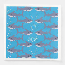 スイミングシャークパターンキッド誕生日紙ナプキンス