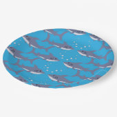 スイミングシャークパターンブルーパーティー紙プレート ペーパープレート (アングル)