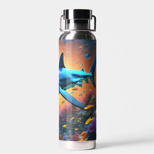 スイミングシャークin海 ウォーターボトル (背面)