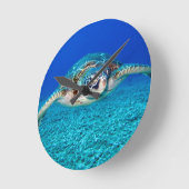 スイミングシーガメ ラウンド壁時計 (傾斜)