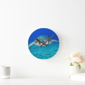 スイミングシーガメ ラウンド壁時計 (ホーム)