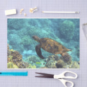 スイミングシータートルインブルー海 薄葉紙 (クラフト)