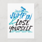 スイミングジャンプとおもしろい引用文デザイン ポストカード (正面)