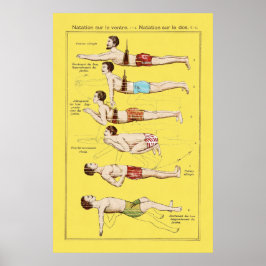 スイミングスクールフランスのの泳ぎ方 ポスター