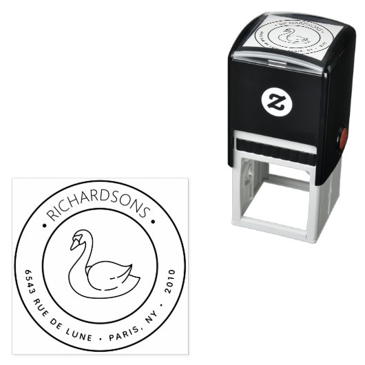 スイミングスワンアイコン差出人住所 セルフインキングスタンプ (インサイチュ)