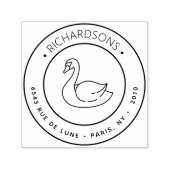 スイミングスワンアイコン差出人住所 セルフインキングスタンプ (デザイン)