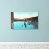 スイミングタンクのビューBoyesホット春, CA キャンバスプリント (インサイチュ (ウッドフロア))