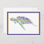 スイミングタートルポストカード ポストカード (正面/裏面)