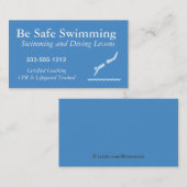 スイミングダイビングレッスンの名刺のカスタマイズ 名刺 (正面/裏面)