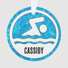 スイミングダイビング泳ぐ人名前をカスタムする文字クリスマス オーナメント