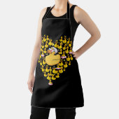 スイミングダックおもしろいハートシンボルラブライフブイDuc エプロン (インサイチュ)