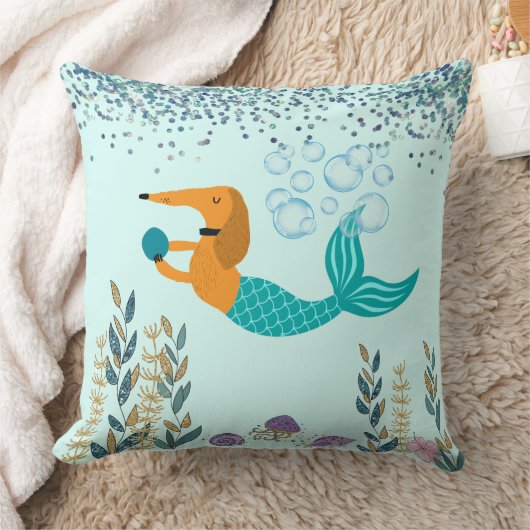 スイミングダックスシャンドマーメイド装飾用クッション クッション (ブランケット)