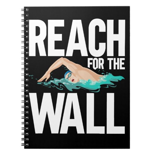 スイミングチームおもしろい泳ぐ人引用文 ノートブック (正面)