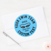 スイミングチームカスタムのシール&泳ぐ人用シール ラウンドシール (封筒)