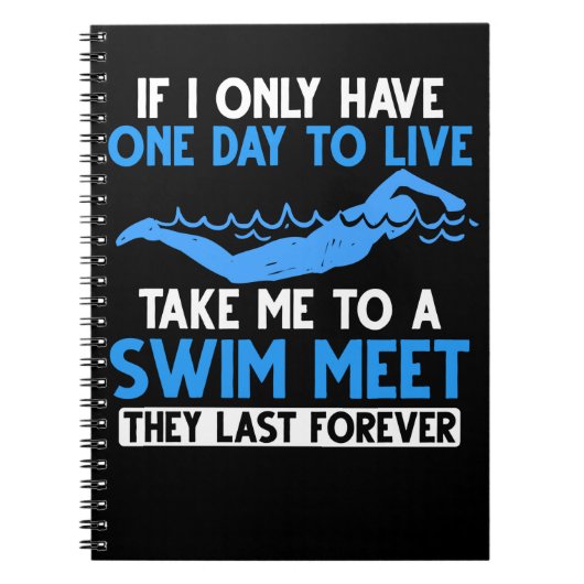 スイミングチームジョーク泳ぐ人ウォータースポーツユーモア ノートブック (正面)