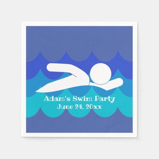 スイミングデザイン紙ナプキンス スタンダードカクテルナプキン (正面)