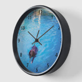 スイミングドッグアクリル壁時計 壁時計 (傾斜)