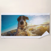 スイミングドッグ ビーチタオル (正面)