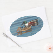 スイミングノーザンショベルズシール 楕円形シール (封筒)