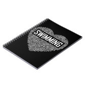 スイミングハートコーチ泳ぐ人ギフトスイムラバーギフト ノートブック (左側)