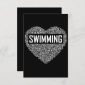 スイミングハートコーチ泳ぐ人ギフトスイム愛好者ギフト エンクロージャーカード (正面/裏面)