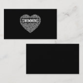 スイミングハートコーチ泳ぐ人ギフトスイム愛好者ギフト エンクロージャーカード (正面/裏面)