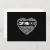 スイミングハートコーチ泳ぐ人ギフトスイム愛好者ギフト 案内ポストカード (正面/裏面)