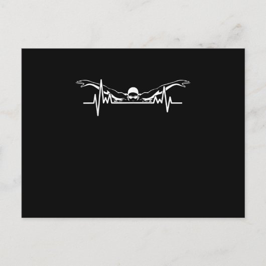 スイミングハートビートスイムチーム泳ぐ人女子 インビテーションポストカード (正面)