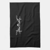 スイミングハートビートスイムチーム泳ぐ人女子 キッチンタオル (縦)