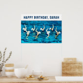 スイミングバースデーパーティーの装飾 ポスター (キッチン)