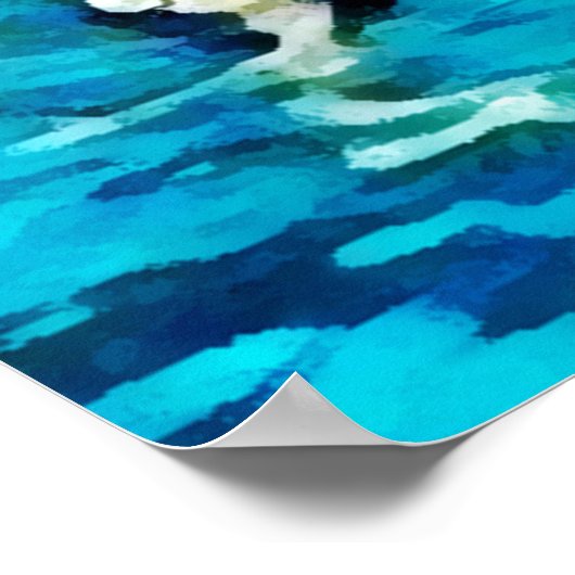 スイミングバースデーパーティーの装飾 ポスター (角)