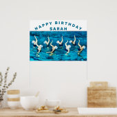 スイミングバースデーパーティーの装飾 ポスター (キッチン)